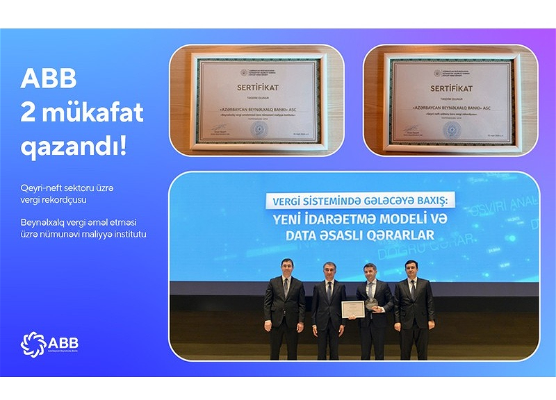 ABB Dövlət Vergi Xidmətinin 2 mükafatını qazandı
