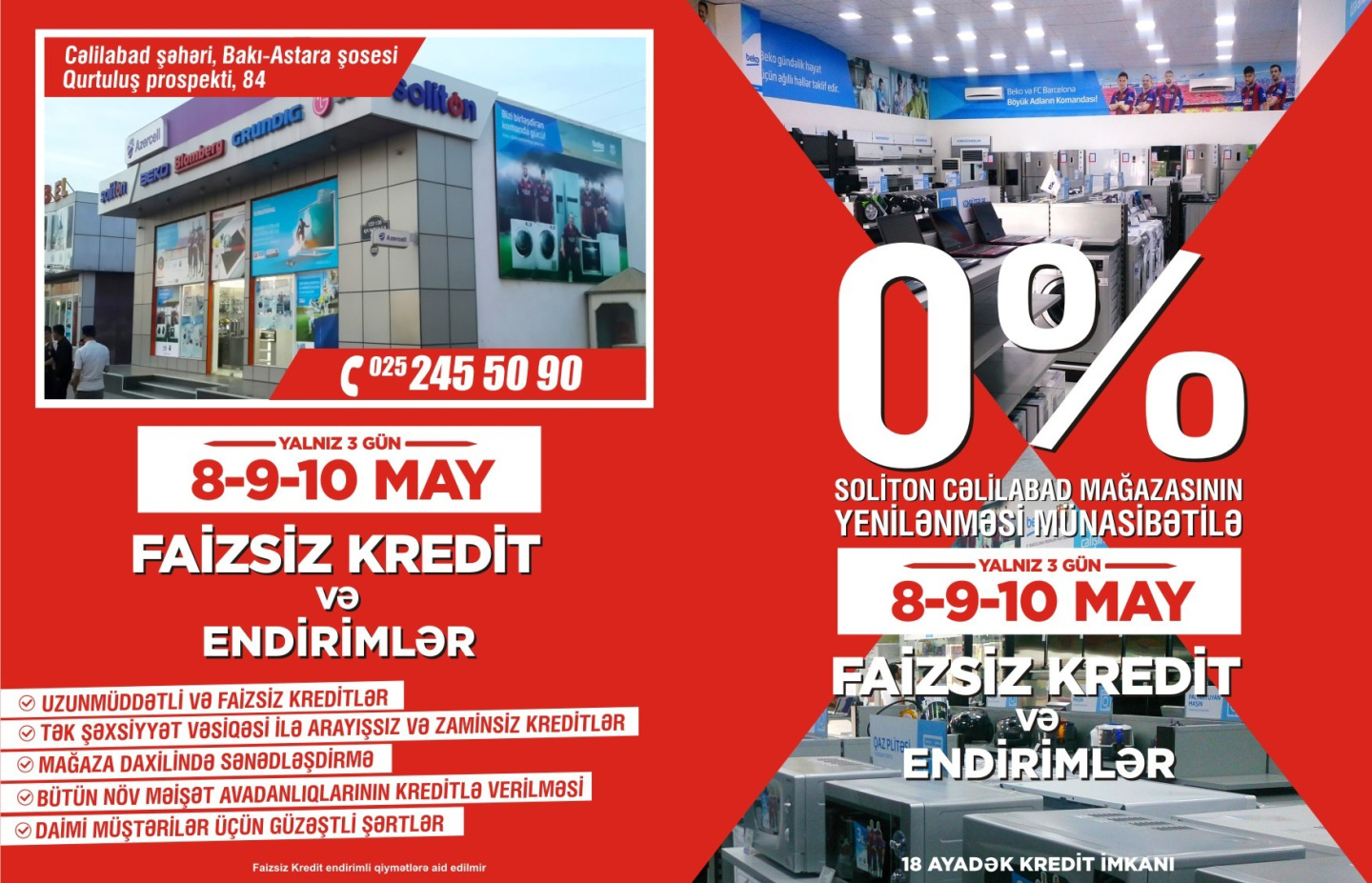 SOLİTON CƏLİLABAD MAĞAZASININ YENİLƏNMƏSİ MÜNASİBƏTİ İLƏ KAMPANİYA!