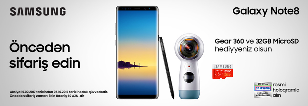 YENİ SAMSUNG NOTE8 SMARTFONU TEZLİKLƏ SOLİTON MAĞAZALARINDA SATIŞDA!