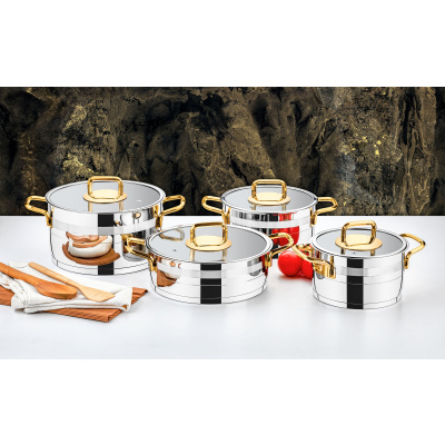 Qazan dəsti 8 PCS Safir gold (1373)