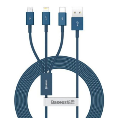 Baseus USB↔M+IP+C Kabel 1.5M SUPERIOR Blue