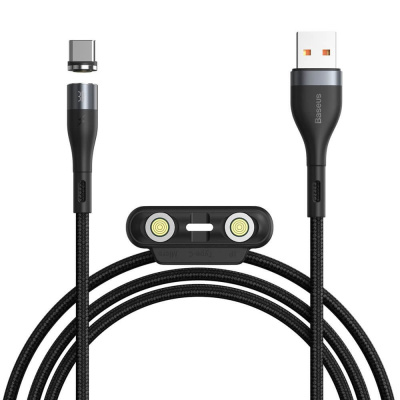 Baseus USB↔M+IP+C Kabel 1M MAGNETIC Black