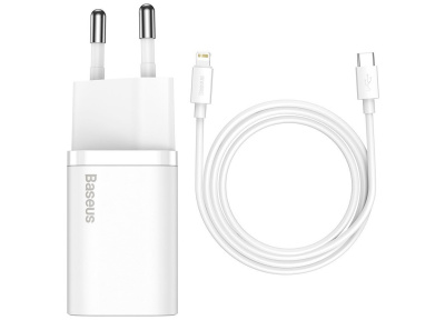 Charger + Kabel TYPE-C↔Lightning 20W Baseus SUPER SI White