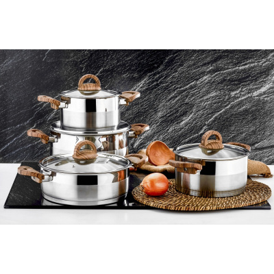 Evimsaray Dogha qazan dəsti 8 ədəd wood (1372)