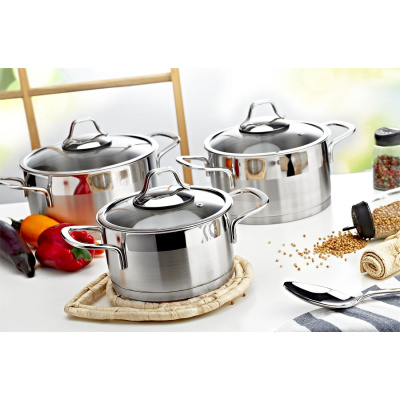 Evimsaray Luna silver qazan dəsti 6 ədəd (1169)