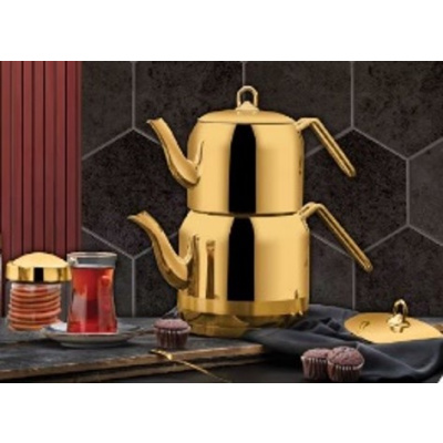 Çaydan dəsti Evimsaray Zümrüt Titanium orta gold (2225)