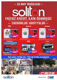 SOLİTON 28 MAY MAĞAZASININ 15 YAŞI MÜNASİBƏTİ İLƏ KAMPANİYA!